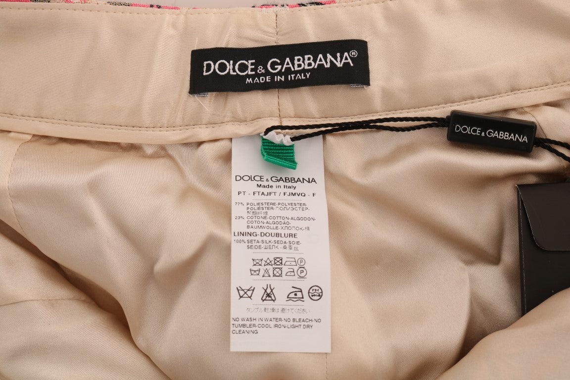 Dolce & Gabbana Rosa geblümte Brokat-Caprihose