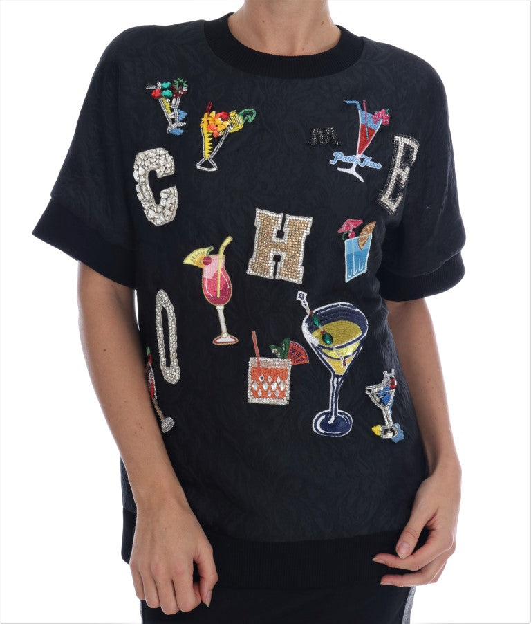 Dolce &amp; Gabbana Black sweater with enchanted crystals