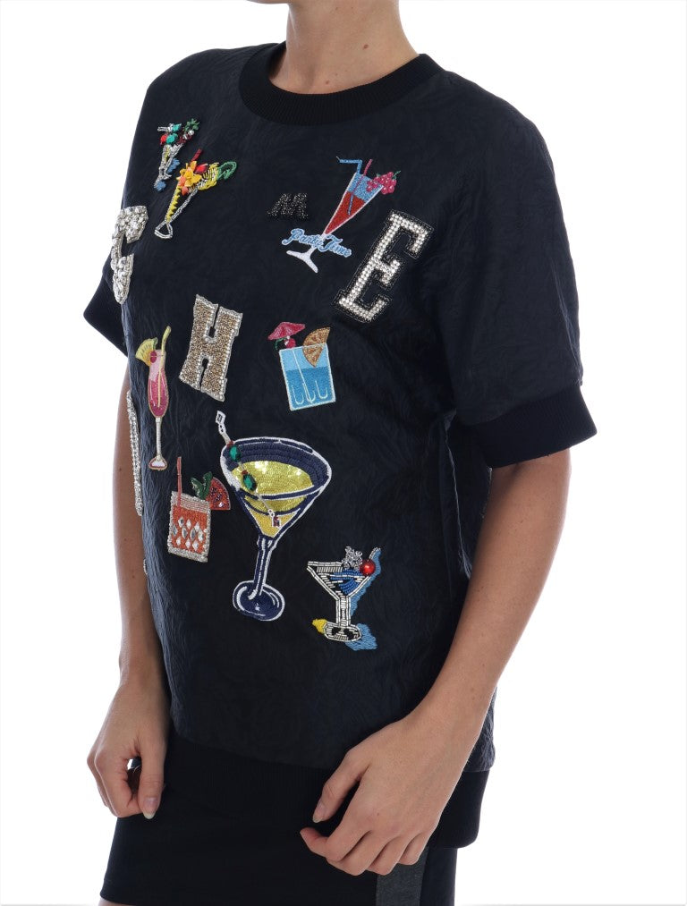 Dolce &amp; Gabbana Black sweater with enchanted crystals