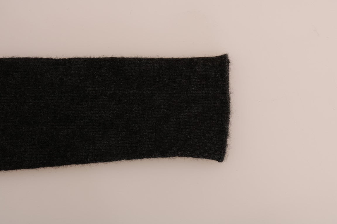 Dolce & Gabbana Graue gerippte Kaschmir-Stretch-Strumpfhose