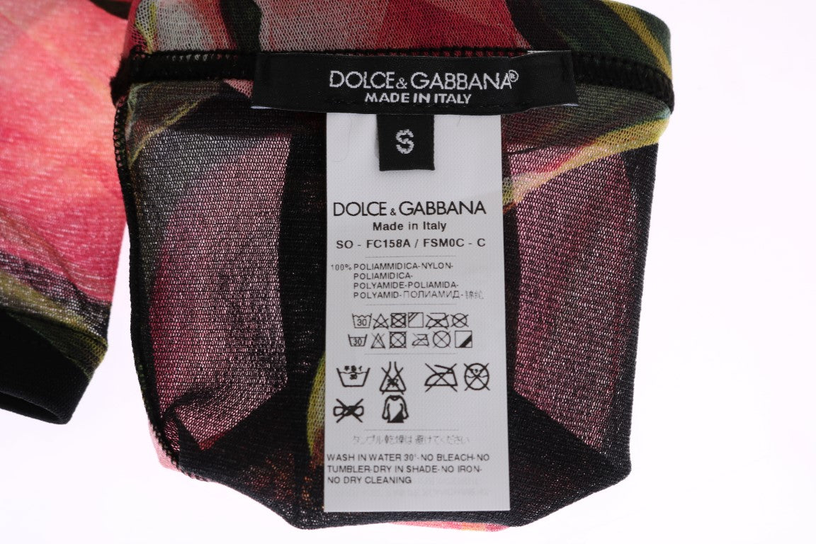 Dolce & Gabbana Multicolor Floral Tulip Nylon Socken