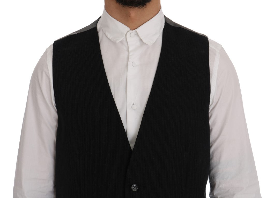 Dolce &amp; Gabbana Black STAFF Cotton Silk Vest