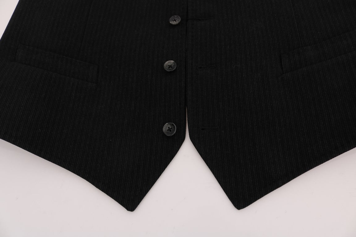 Dolce &amp; Gabbana Black STAFF Cotton Silk Vest