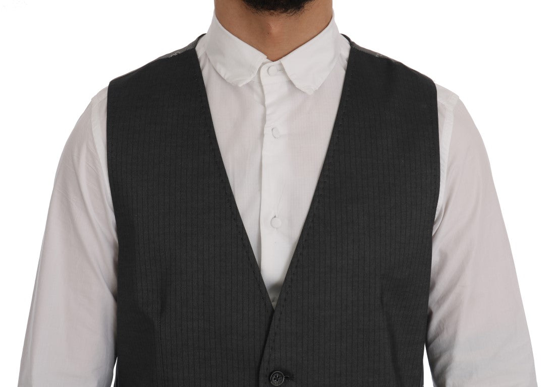 Dolce &amp; Gabbana Gray STAFF cotton silk vest