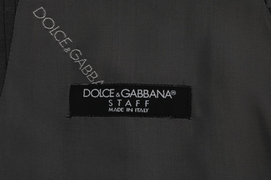 Dolce &amp; Gabbana Gray STAFF cotton silk vest