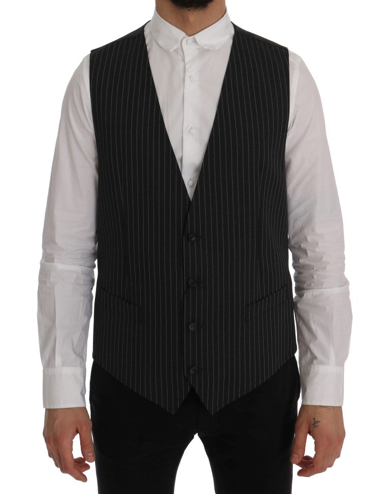 Dolce &amp; Gabbana grey stretch wool vest