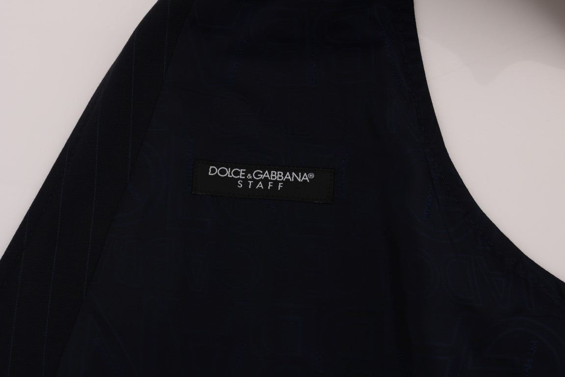 Dolce & Gabbana Blaue STAFF Wool-Stretch-Weste