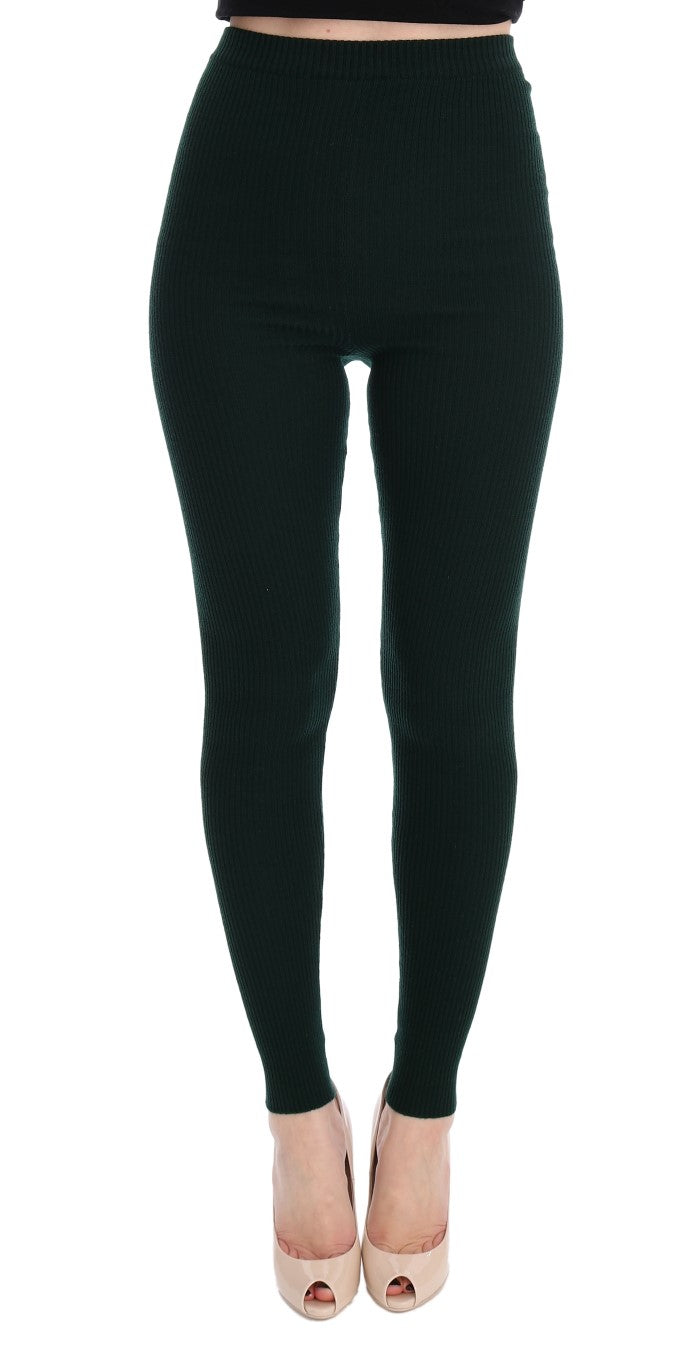 Dolce &amp; Gabbana Green Wool Stretch Tights