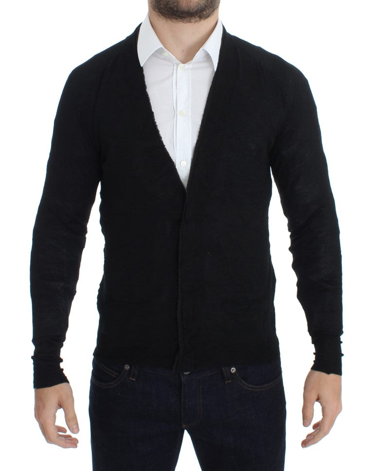 Costume National Black cardigan with buttons made of fine wool
