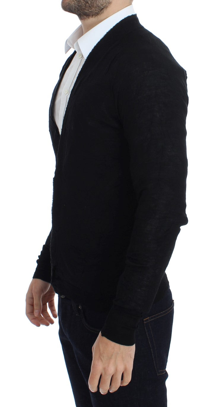 Costume National Black cardigan with buttons made of fine wool