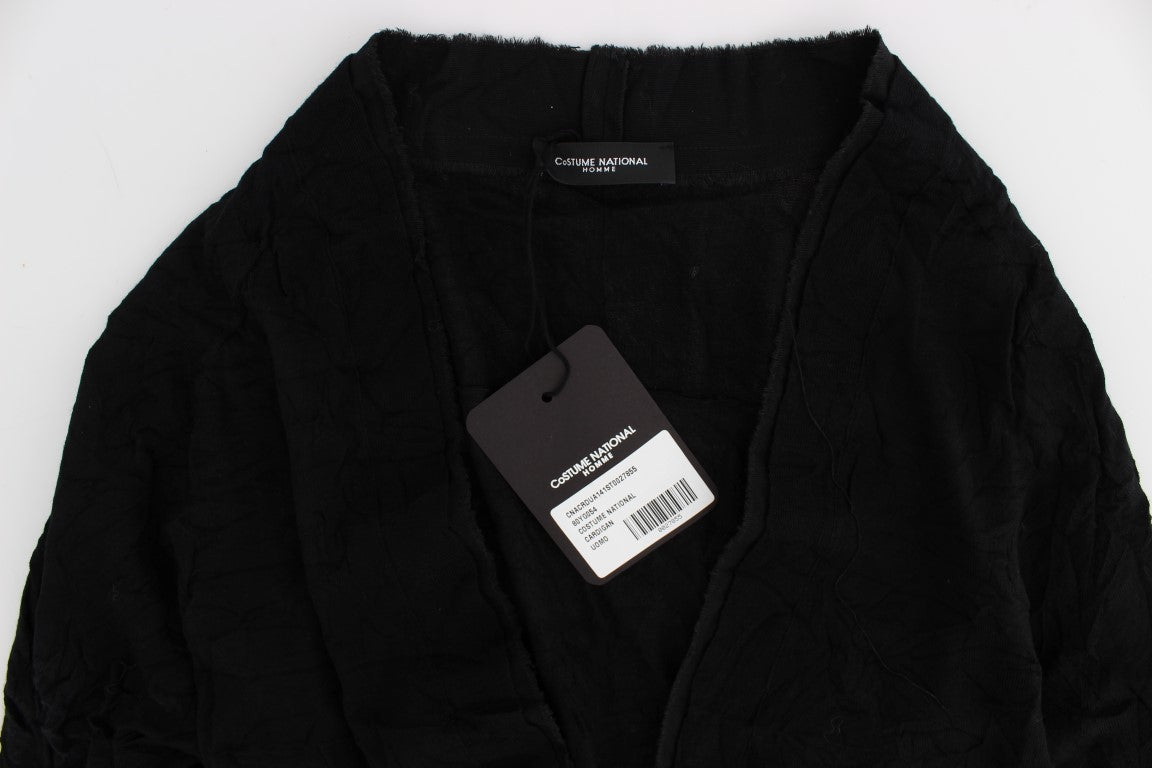 Costume National Schwarze Strickjacke mit Knöpfen aus feiner Wolle