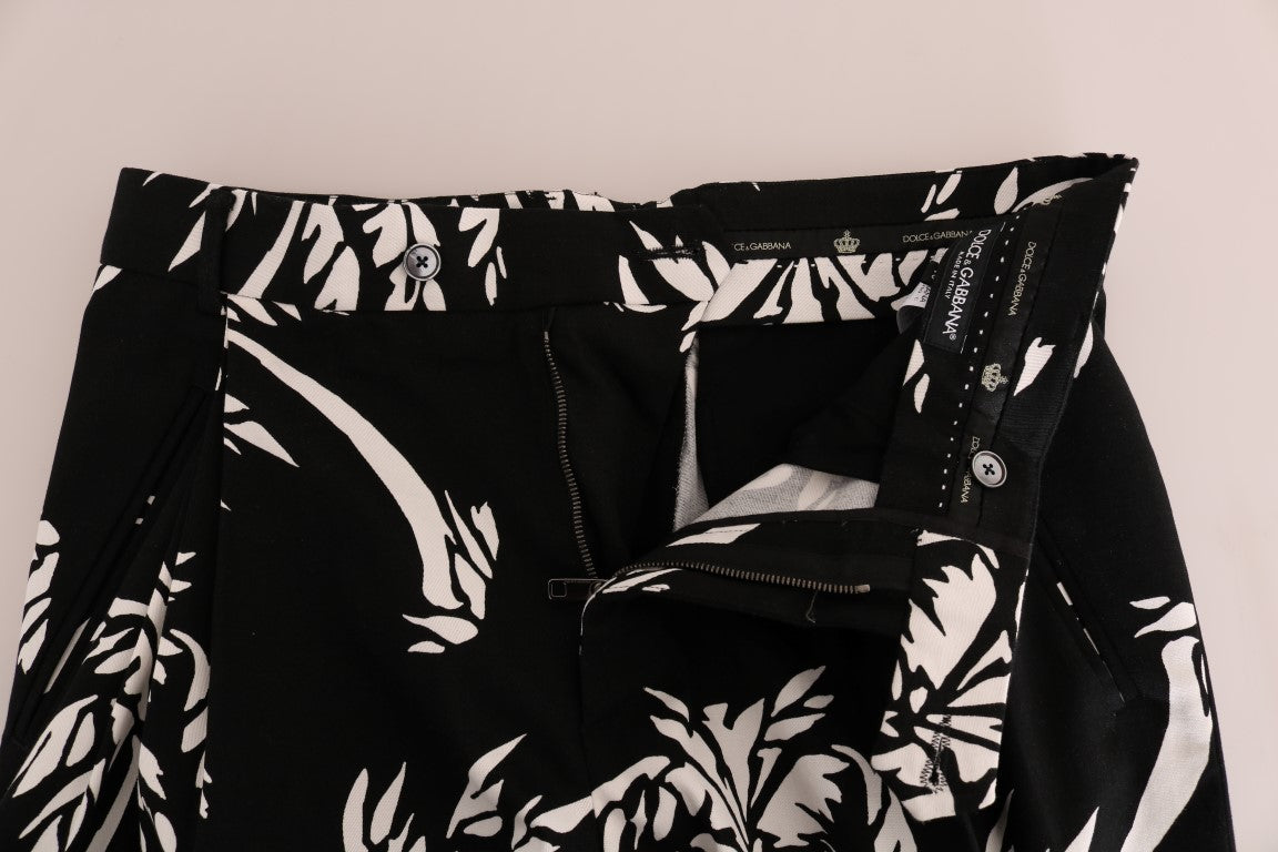 Dolce & Gabbana Black Tree Baumwoll-Stretch-Hose
