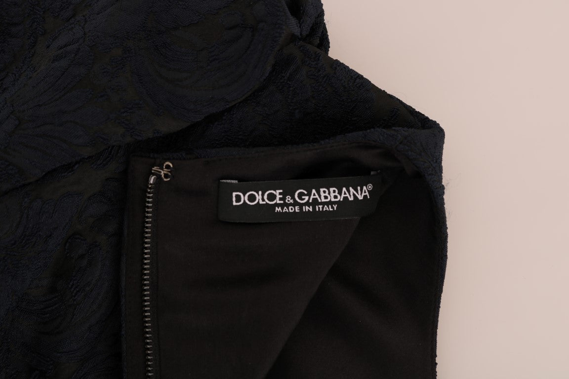 Dolce &amp; Gabbana siyah ve mavi kapaklı mini elbise