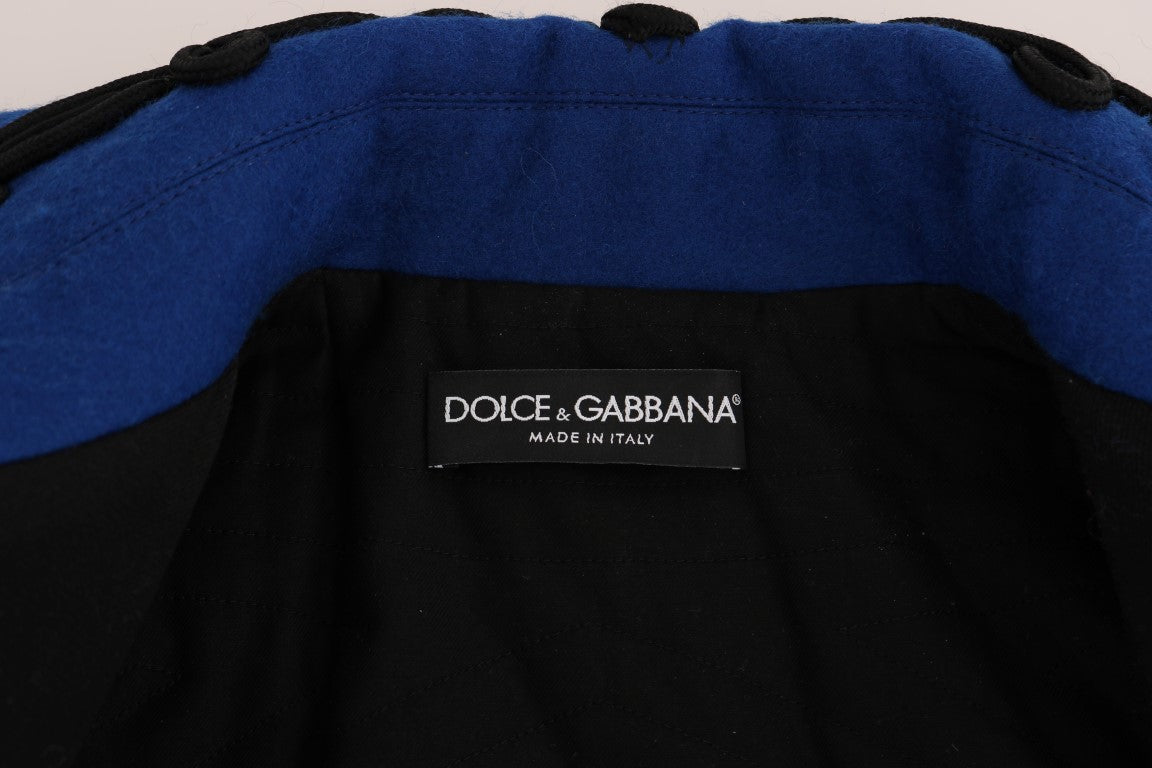 Dolce &amp; Gabbana Chic siyah ve mavi kısa trençkot ceket