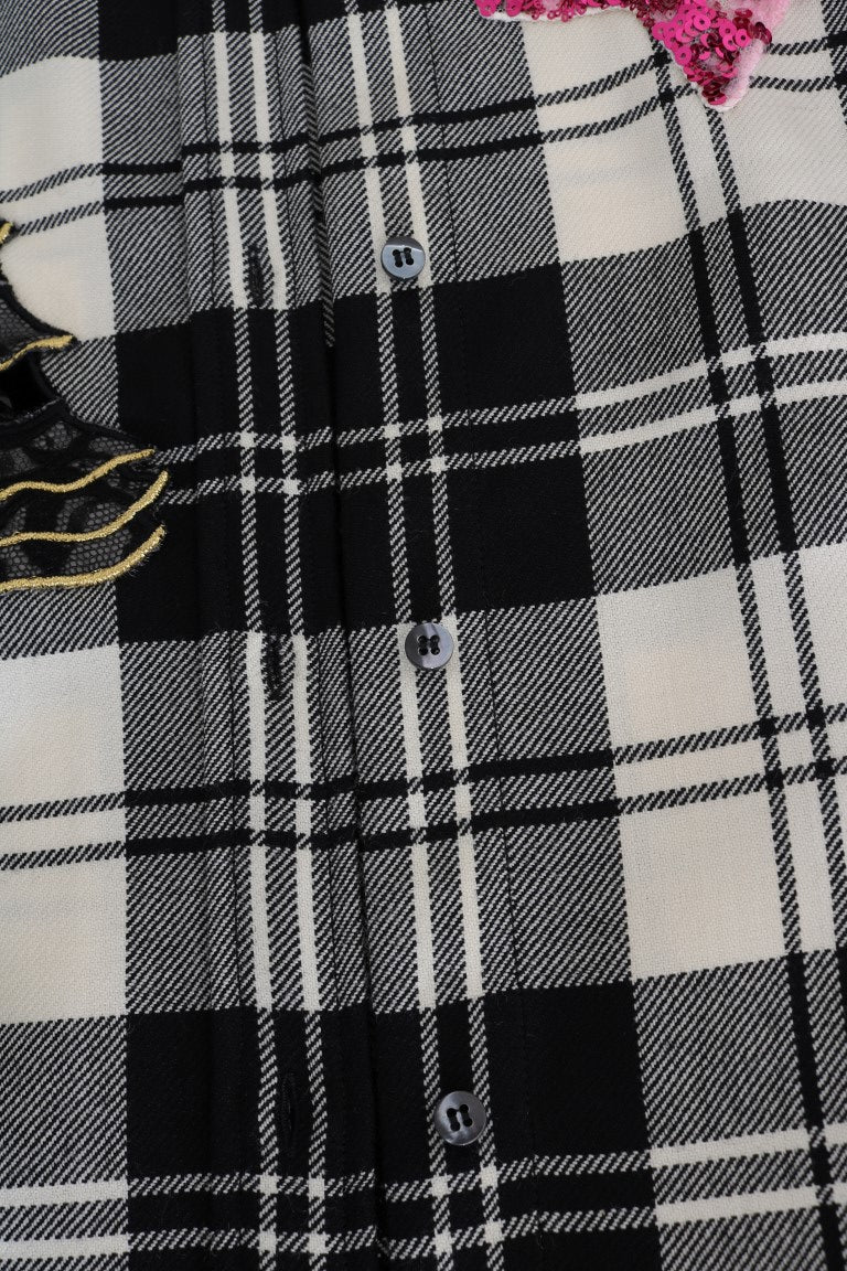 Dolce &amp; Gabbana Black and White Fairytale Crystal Shirt