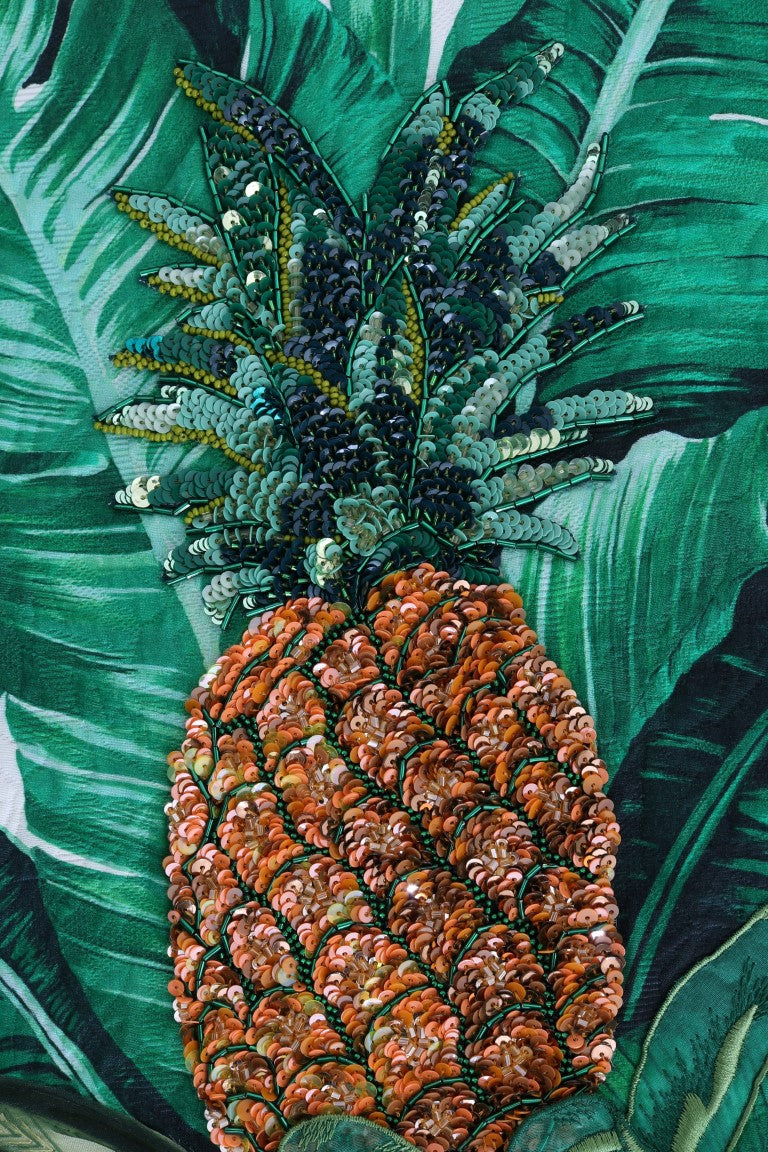 Dolce & Gabbana ananas ve muz payetli yuvarlak yaka kazak