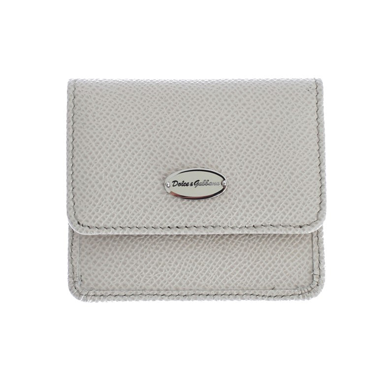 Dolce &amp; Gabbana White Dauphine Leather Wallet 
