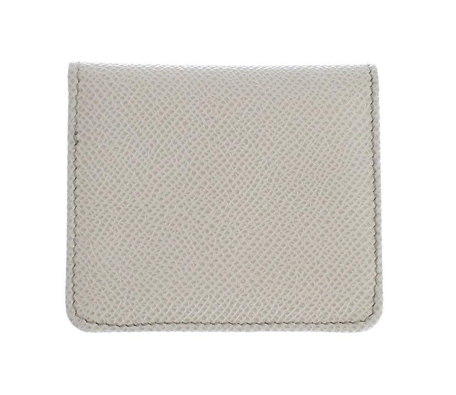 Dolce &amp; Gabbana White Dauphine Leather Wallet 