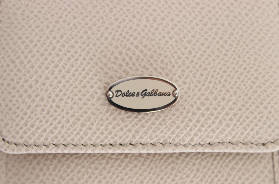 Dolce &amp; Gabbana White Dauphine Leather Wallet 