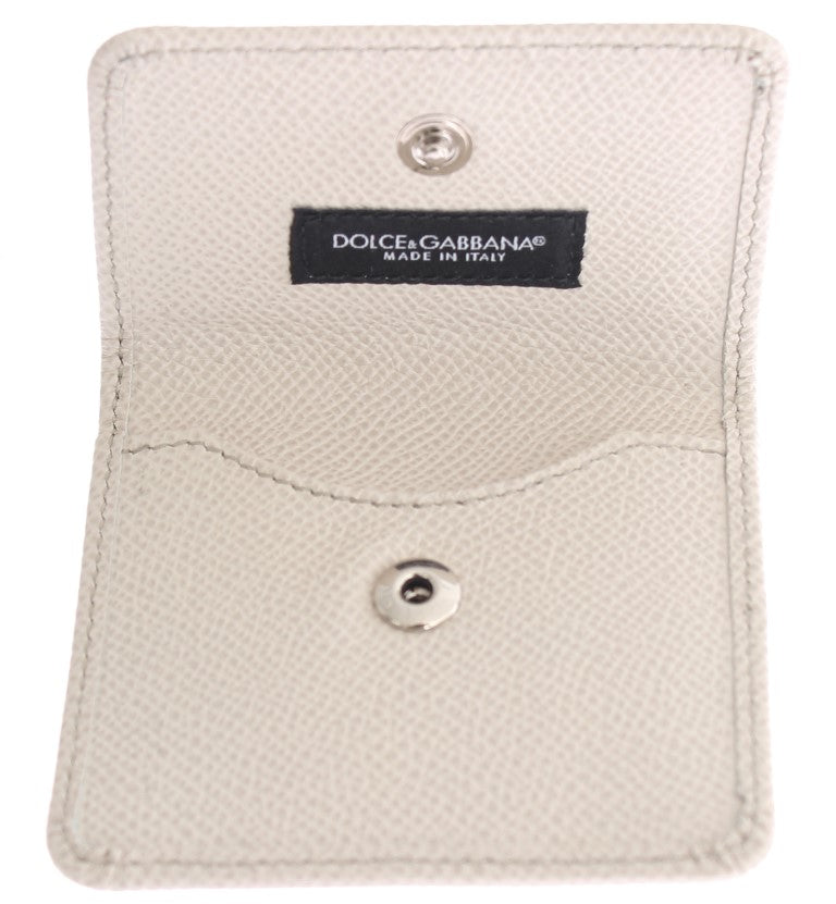 Dolce &amp; Gabbana White Dauphine Leather Wallet 