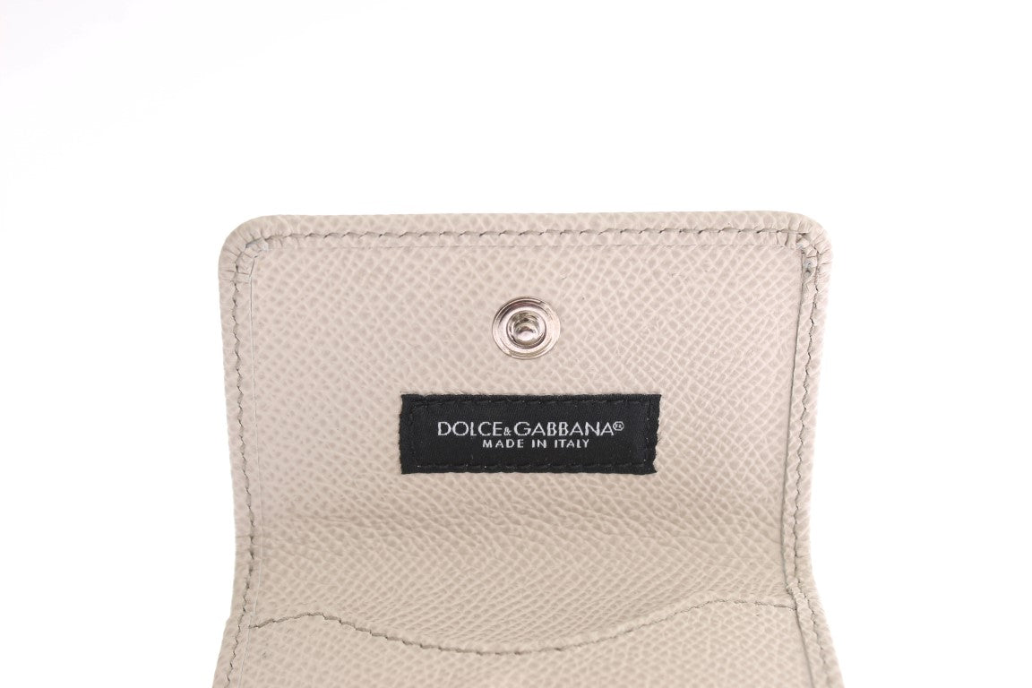 Dolce &amp; Gabbana White Dauphine Leather Wallet 