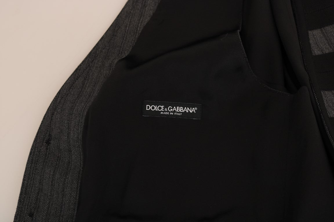 Dolce &amp; Gabbana Slim-fit vest in grey wool with pattern