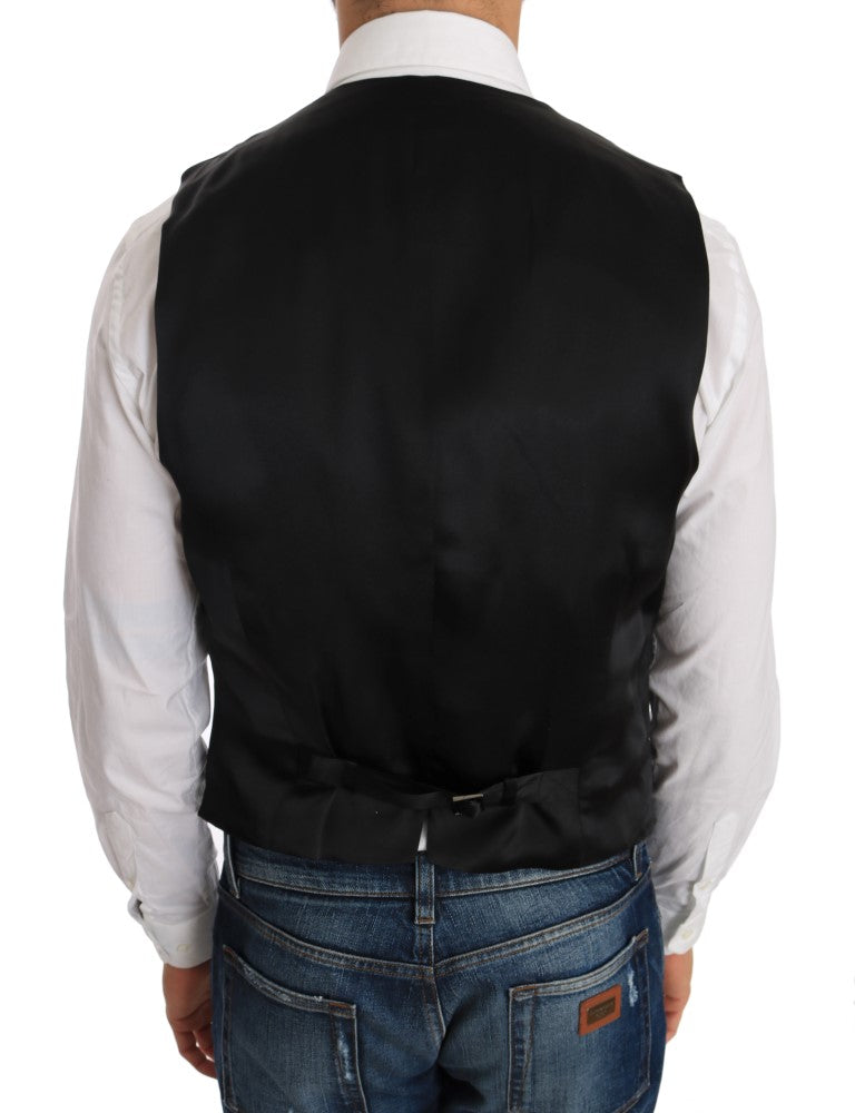 Dolce &amp; Gabbana Black silk wool vest