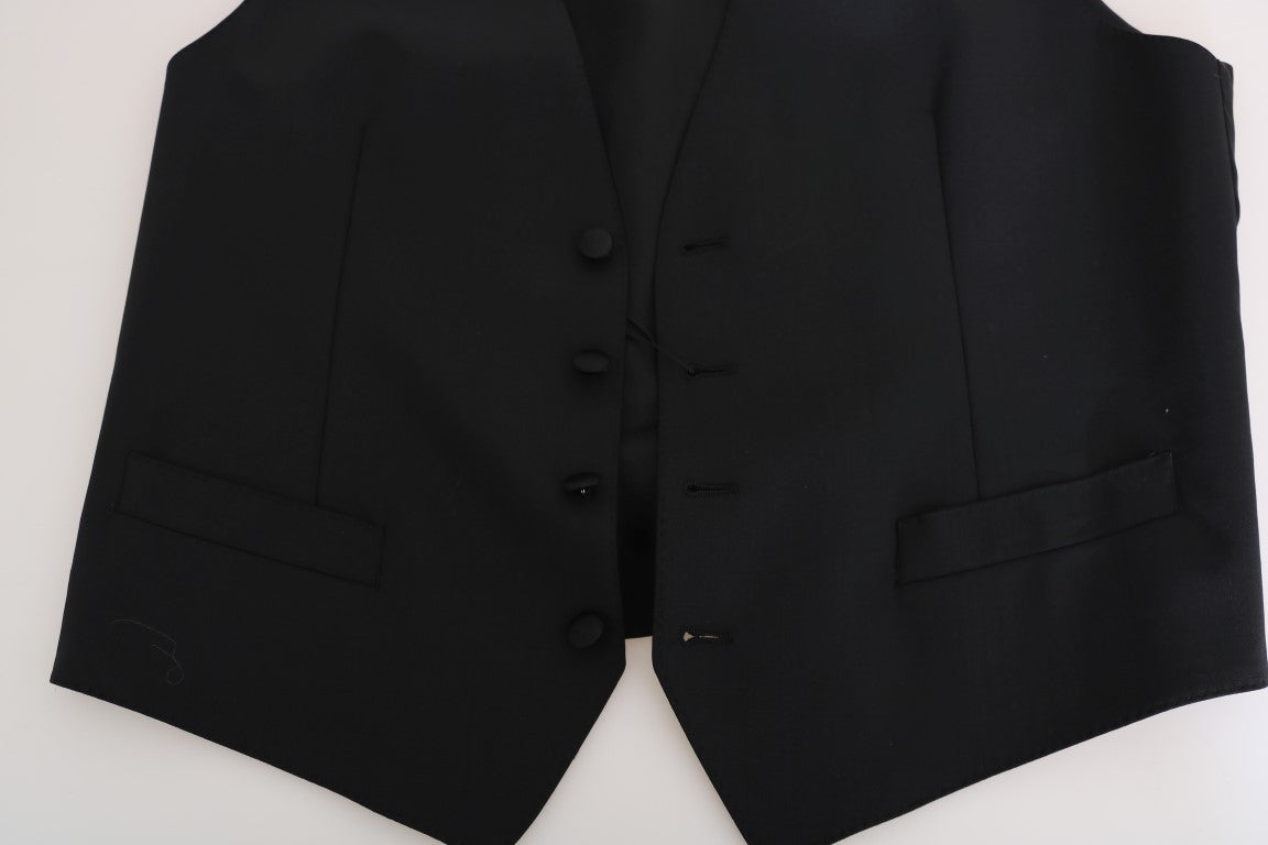 Dolce &amp; Gabbana Black silk wool vest