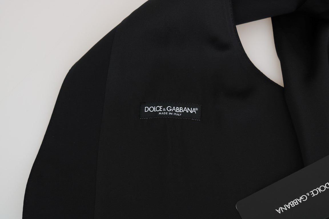 Dolce &amp; Gabbana Black silk wool vest