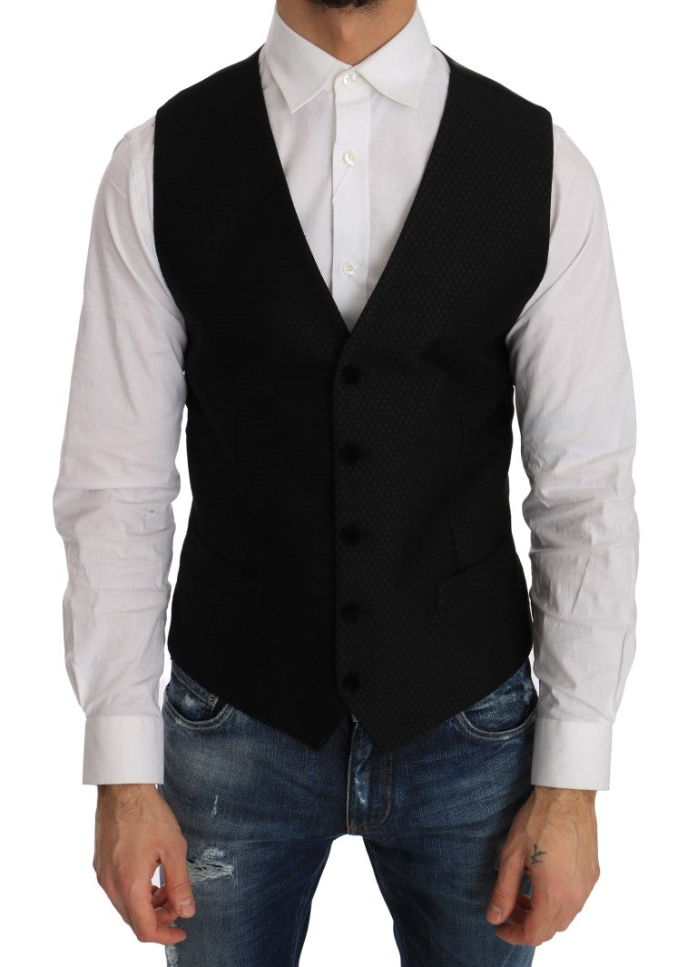 Dolce &amp; Gabbana black polka dot vest