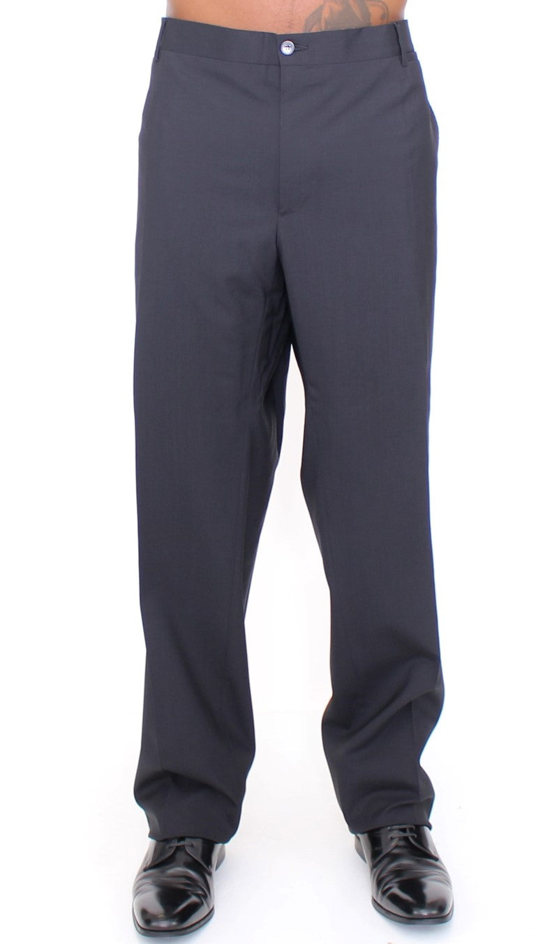 Dolce &amp; Gabbana Black stretch wool pleated trousers