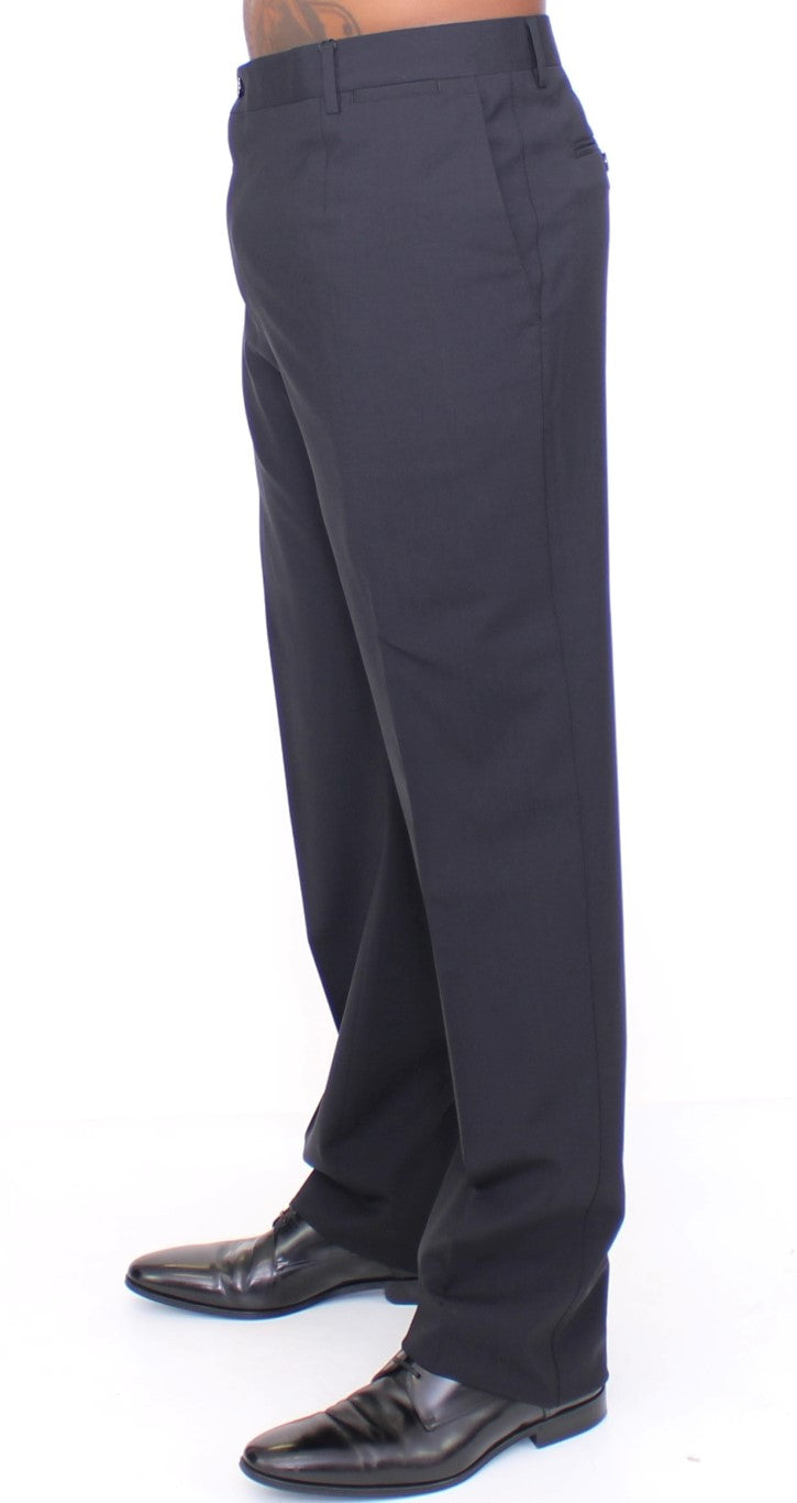Dolce &amp; Gabbana Black stretch wool pleated trousers