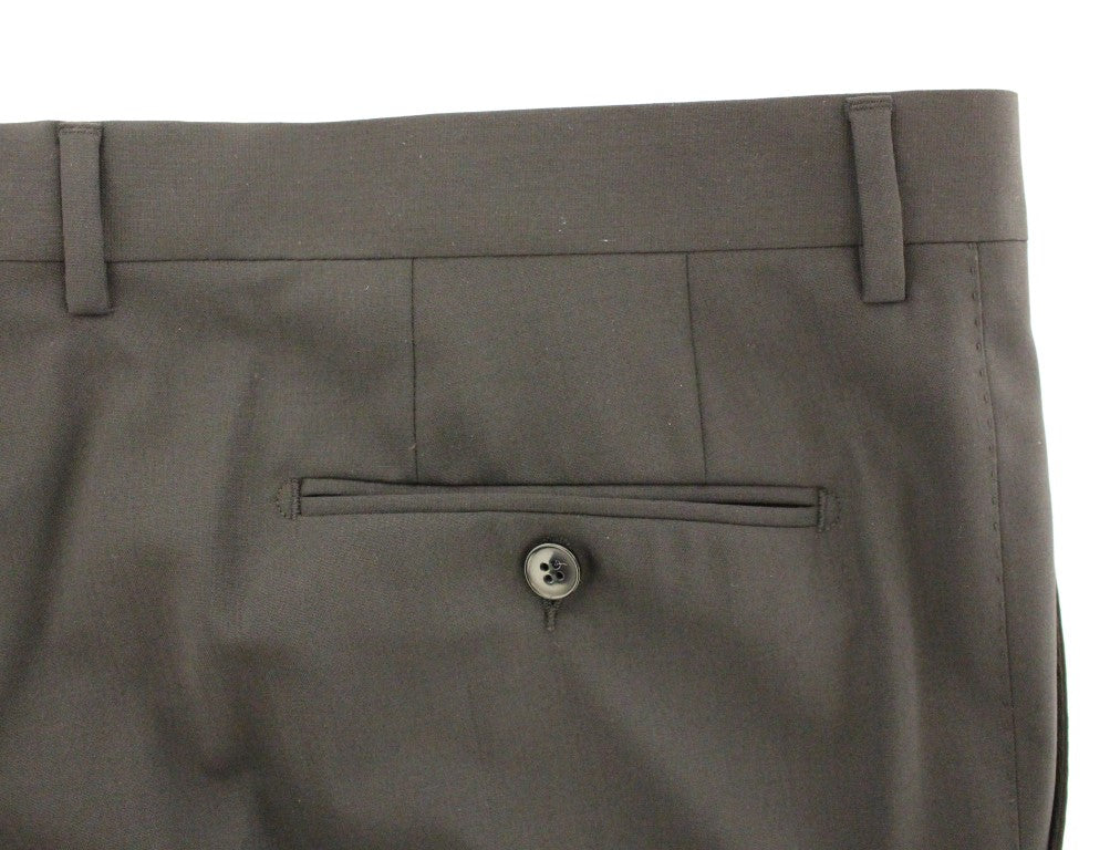 Dolce & Gabbana Schwarze Stretch-Faltenhose aus Wolle