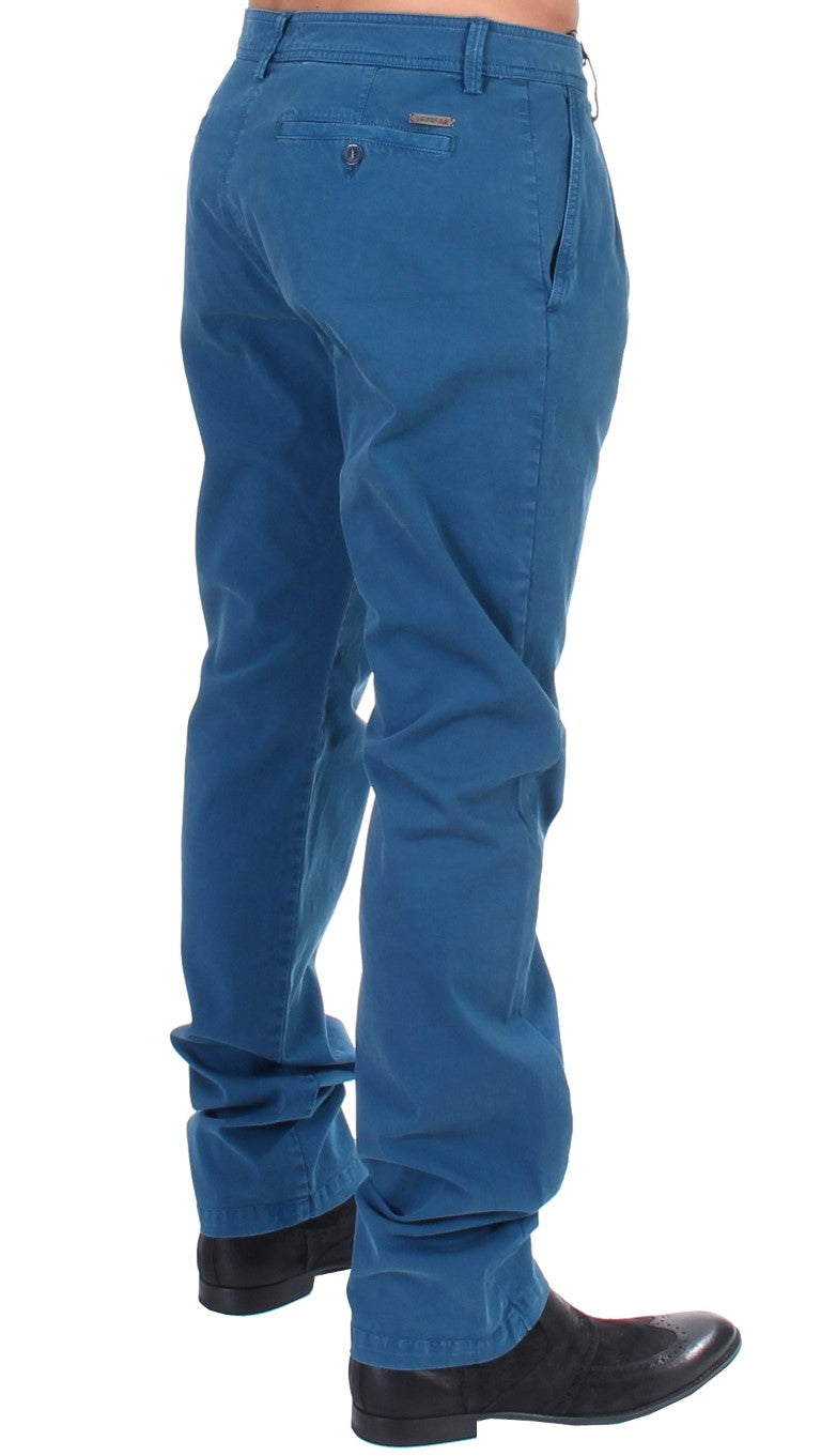 GF Ferre Blaue Straight Fit Chinos aus Baumwolle