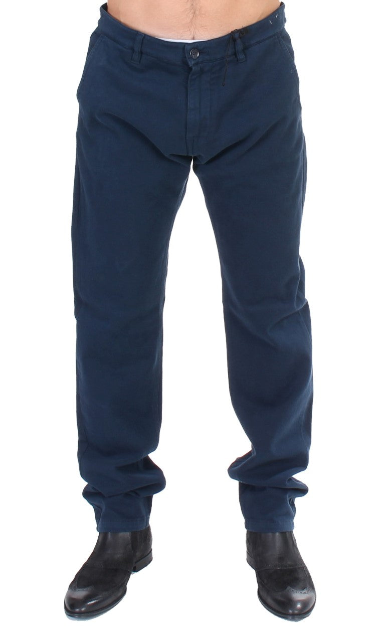 GF Ferre Blue Stretch Straight Fit Chinos
