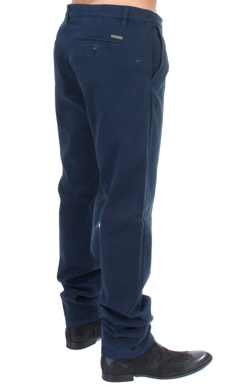 GF Ferre Blue Stretch Straight Fit Chinos