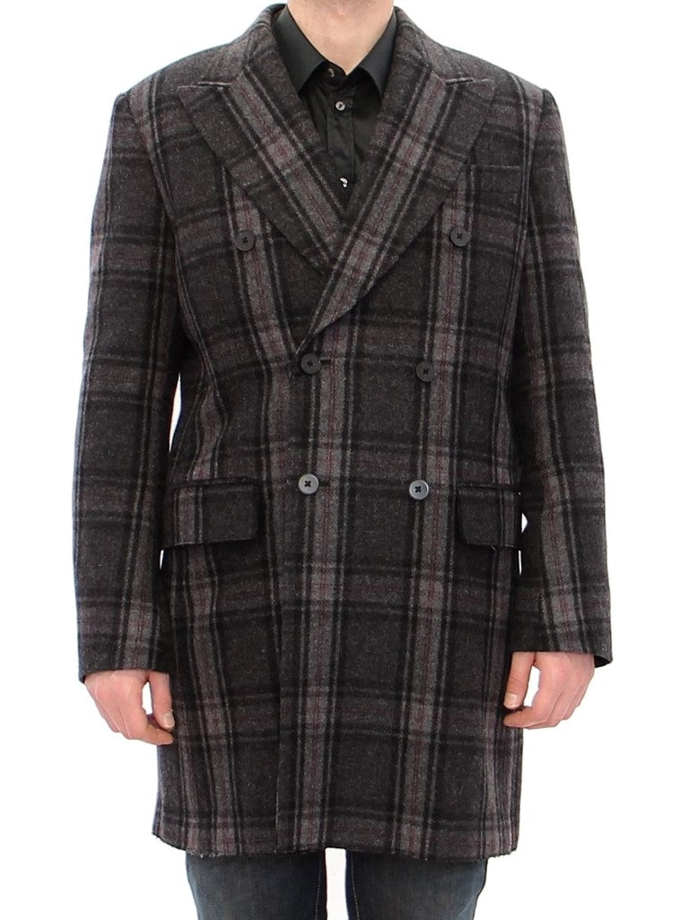 Dolce & Gabbana Grauer doppelreihiger Mantel Jacke