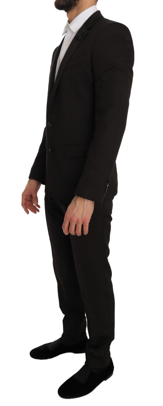 Dolce & Gabbana Braun Wolle Kristall Biene Slim Fit MARTINI
