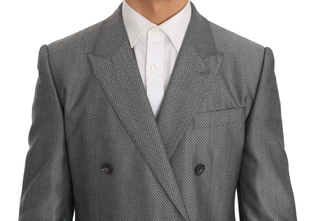 Dolce & Gabbana Schwarzer Stretch Crystal Bee Slim Fit Anzug