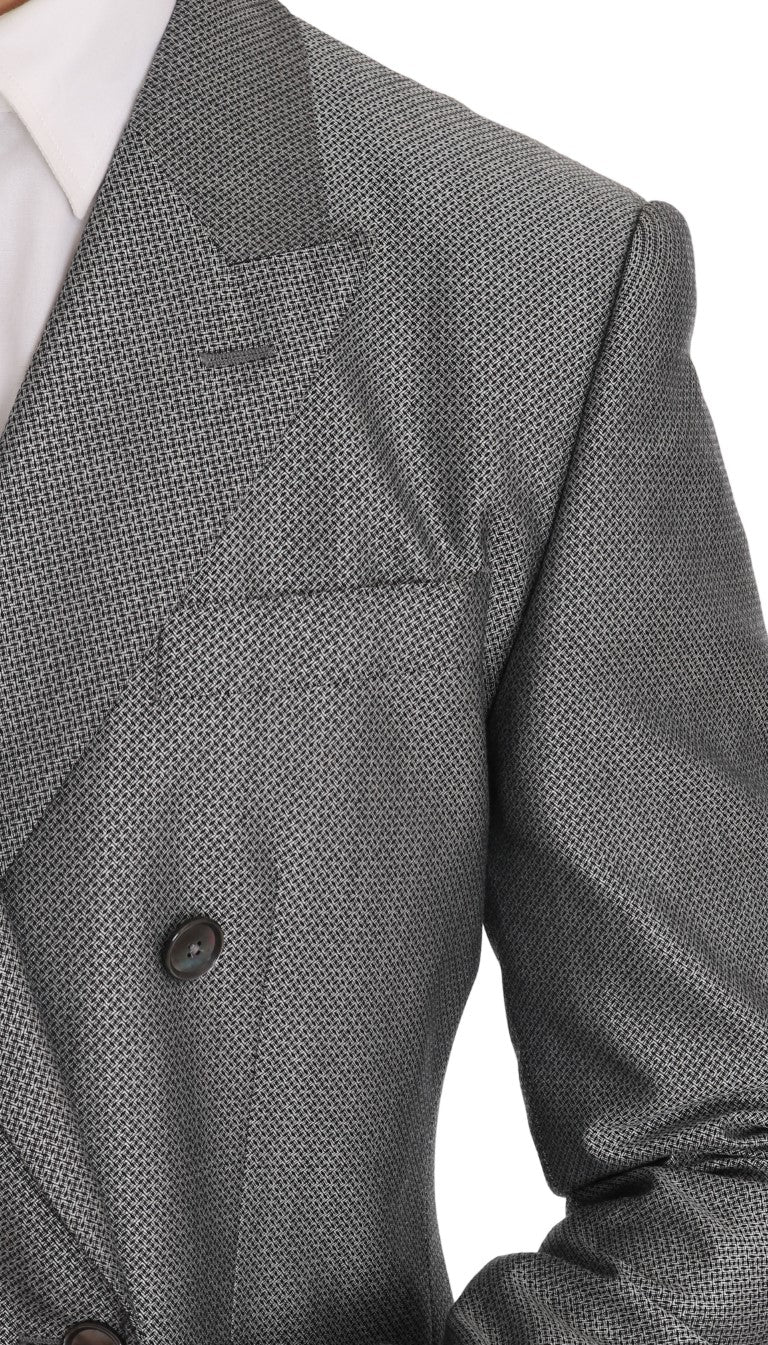 Dolce & Gabbana Schwarzer Stretch Crystal Bee Slim Fit Anzug