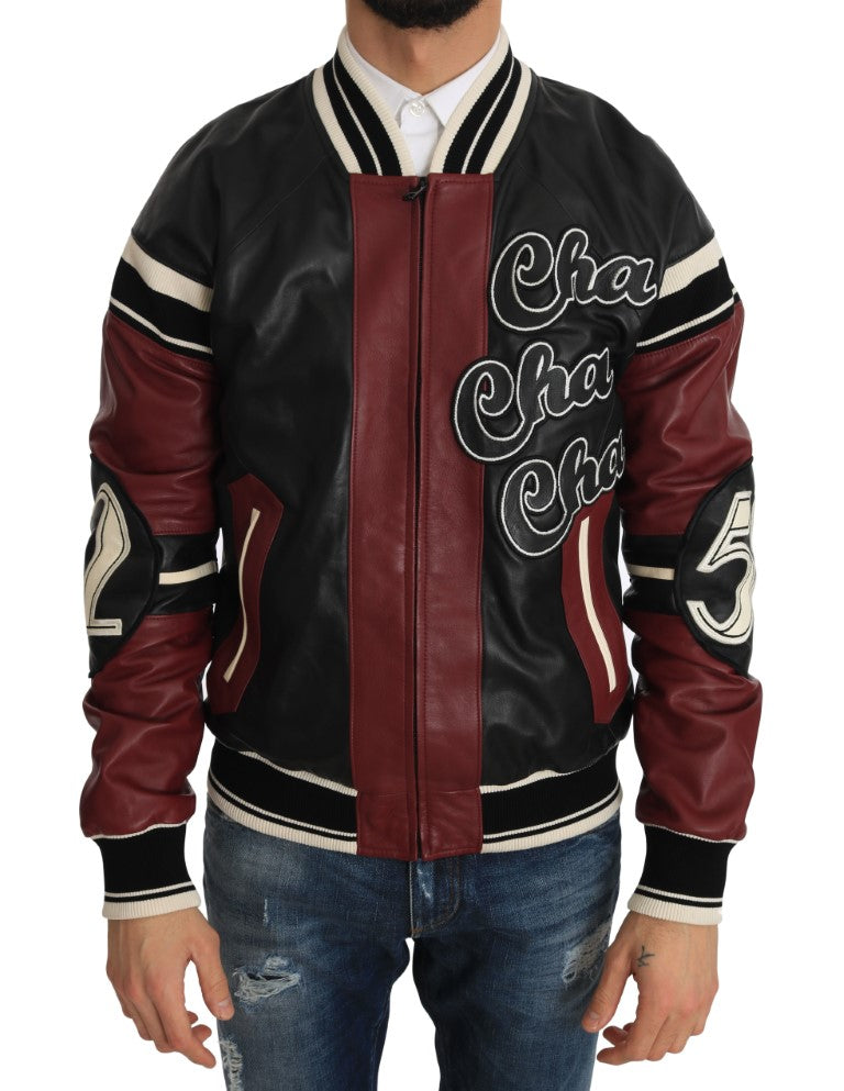 Dolce & Gabbana Leder Club Lounge Schwarz Rot Jacke