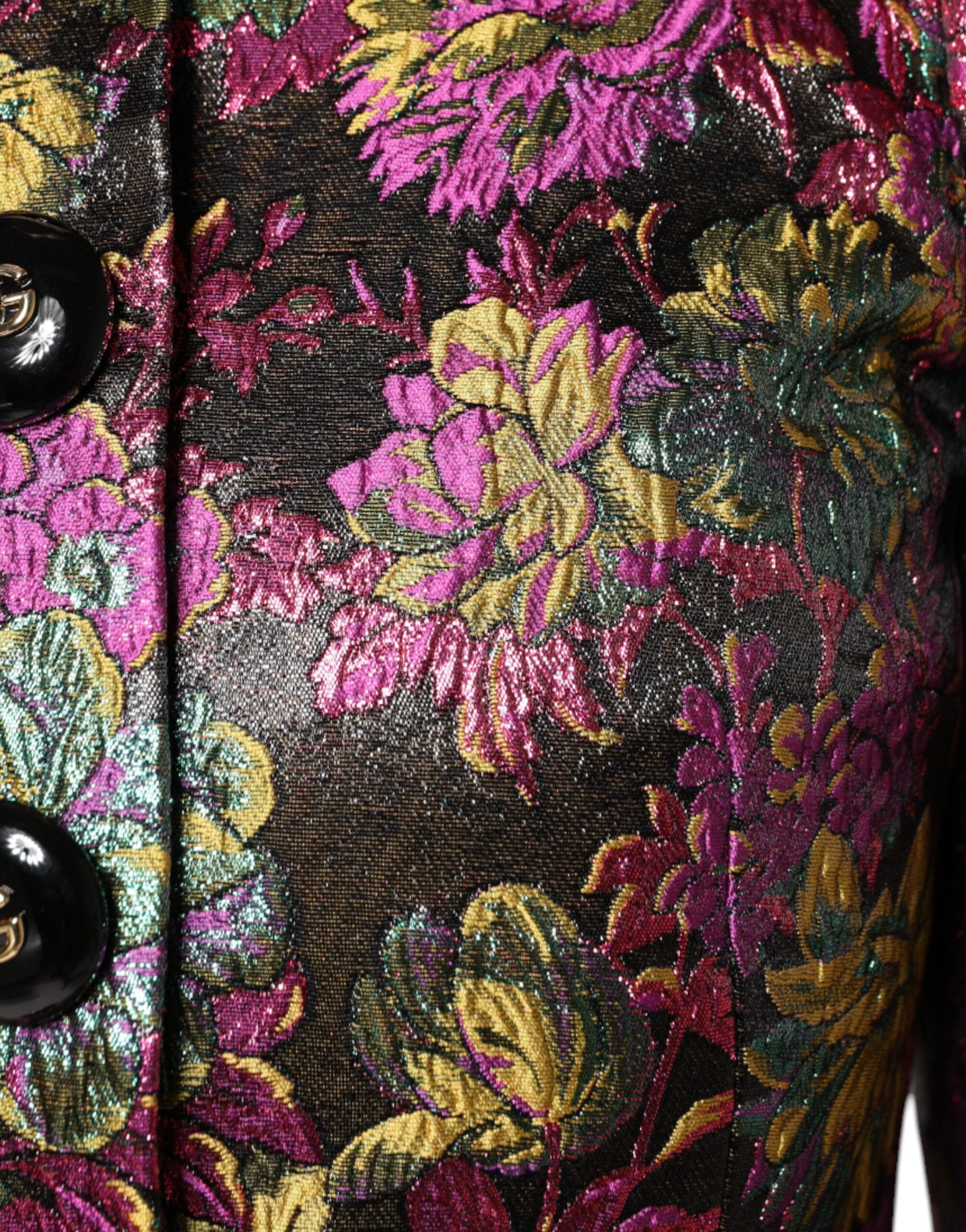 Dolce & Gabbana Gekürzte Jacke aus mehrfarbigem Blumen-Jacquard