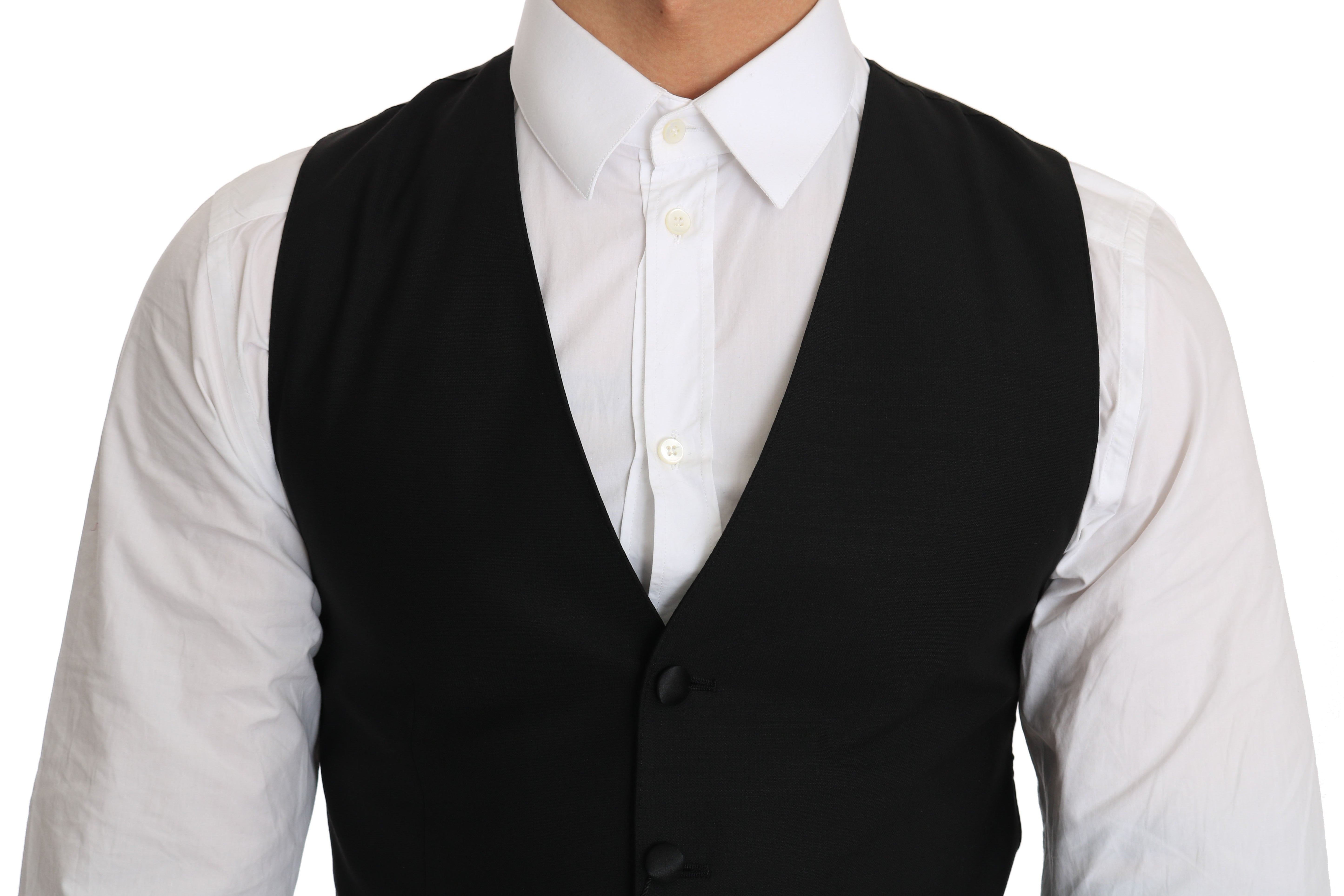 Dolce &amp; Gabbana Black Wool Vest
