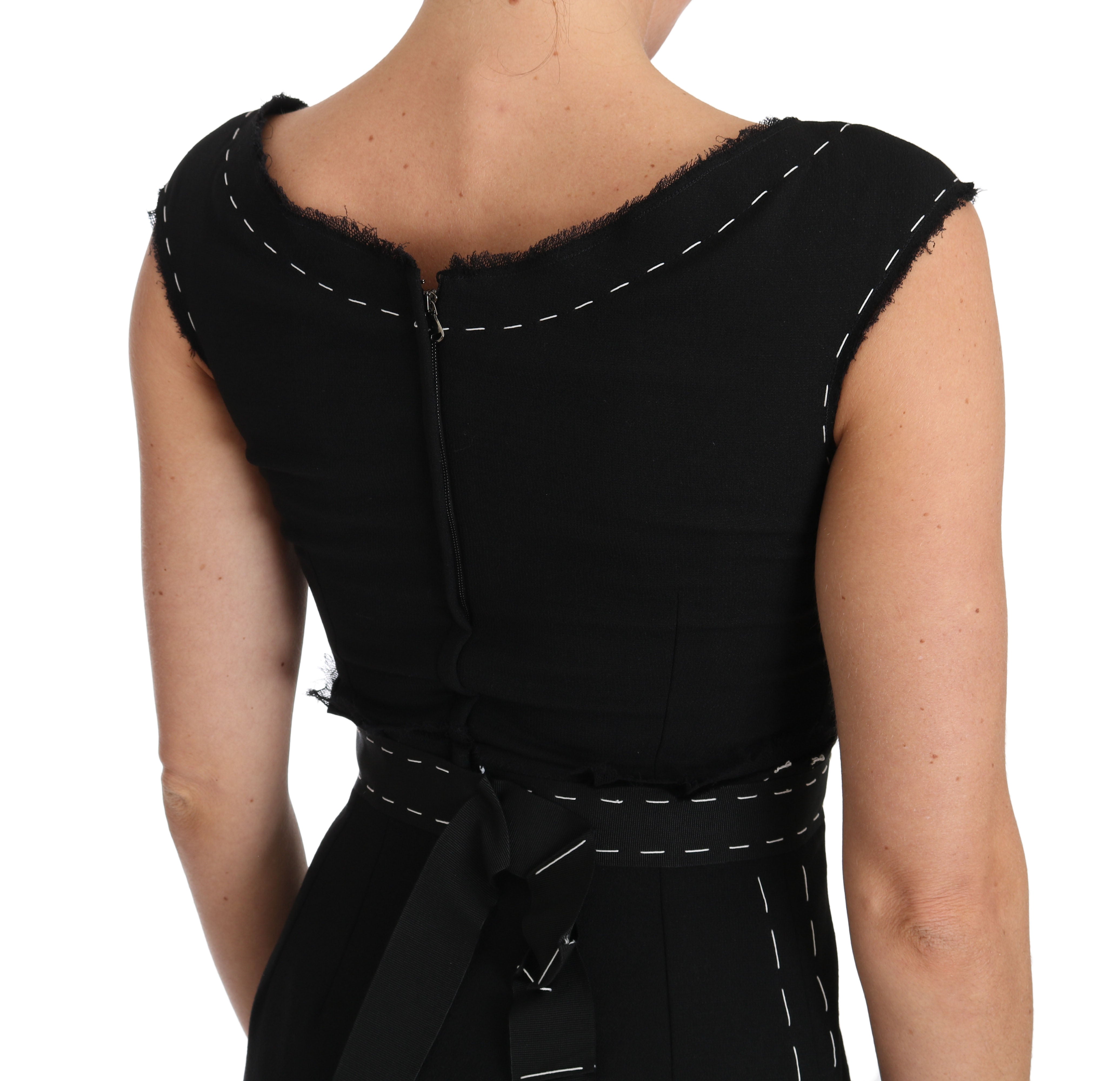 Dolce &amp; Gabbana Black stretch wool A-line sheath dress