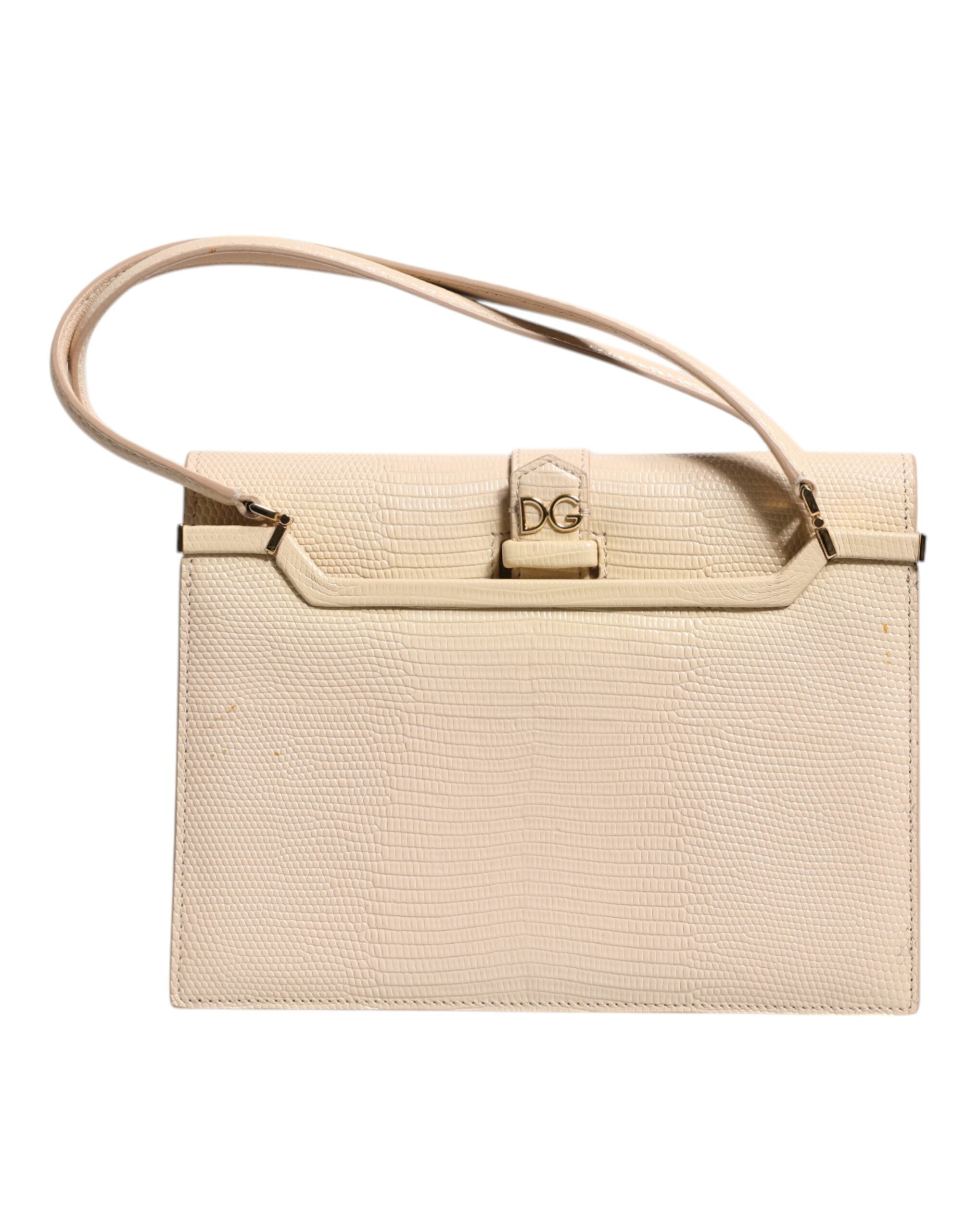 Dolce & Gabbana Beige Leder Ingrid Top Handle Umhängetasche