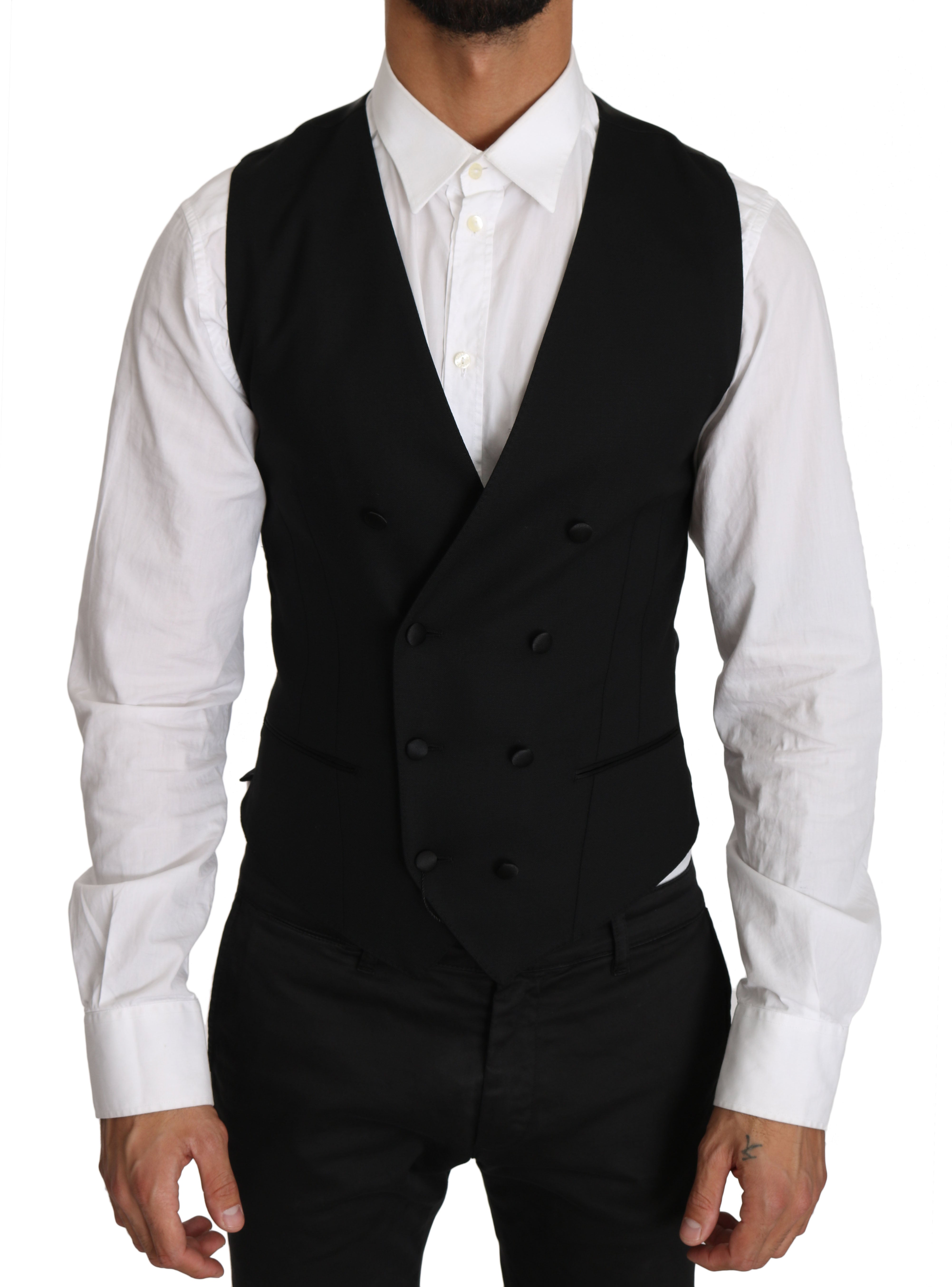 Dolce &amp; Gabbana grey double-breasted wool vest