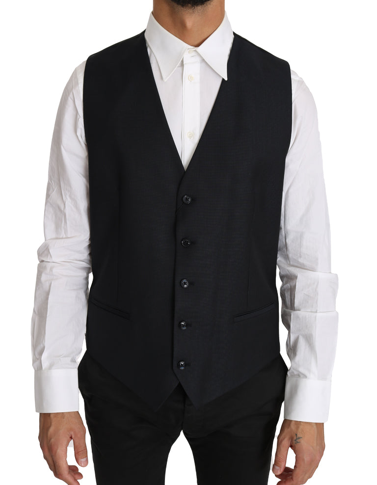 Dolce &amp; Gabbana Grey Wool and Silk Vest