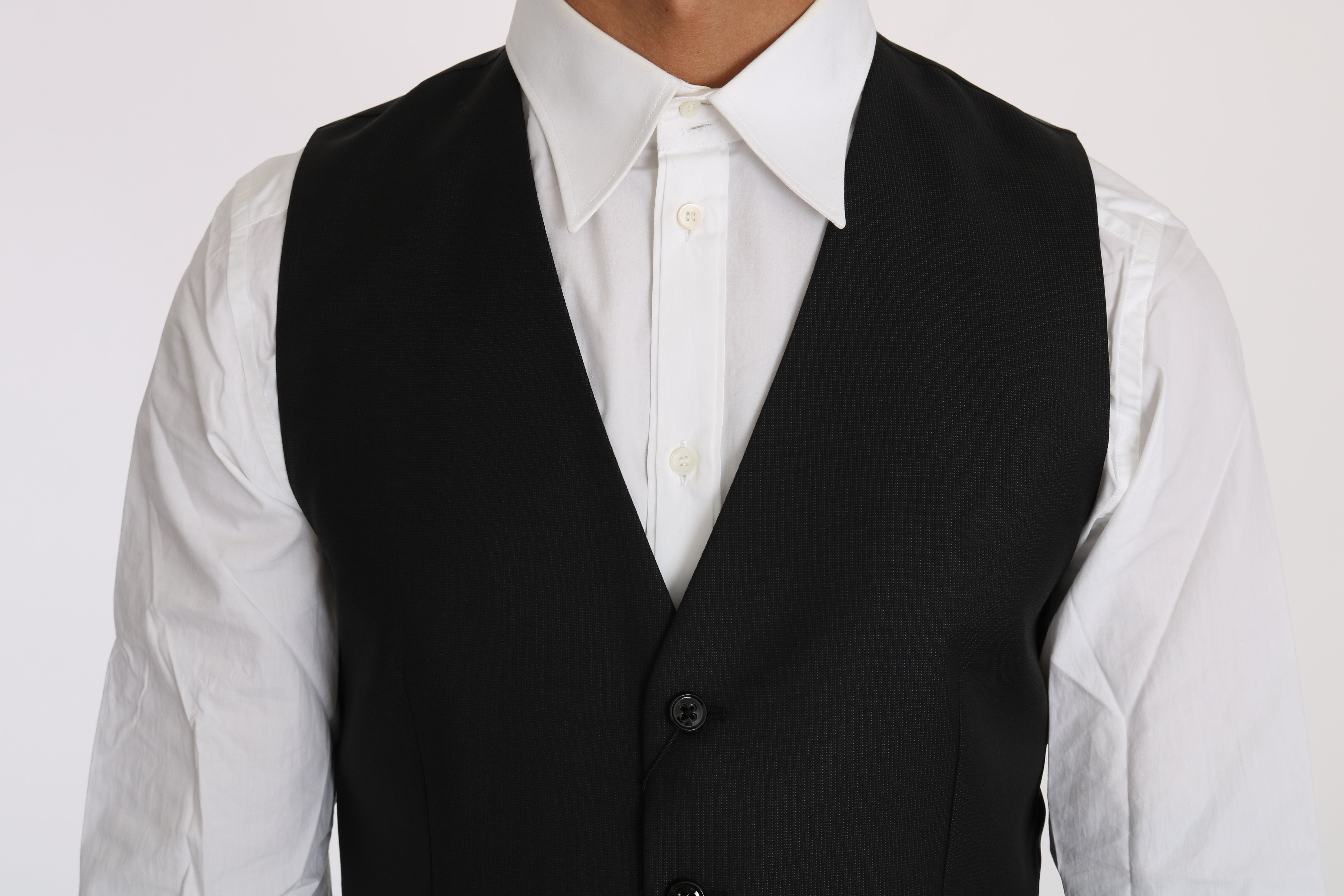 Dolce &amp; Gabbana Black vest made of solid wool and silk