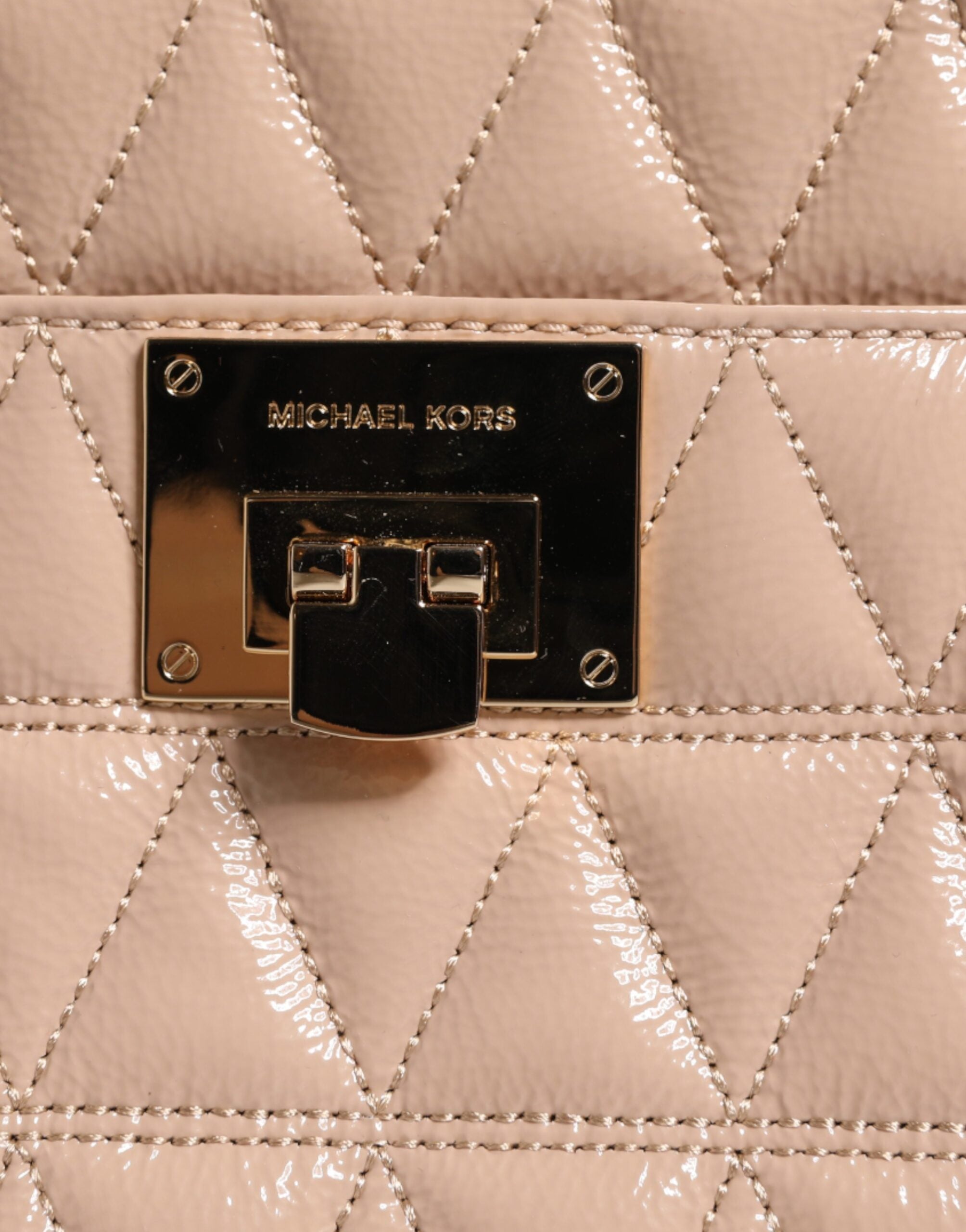 Michael Kors Pfirsich Gestepptes Leder Logo Crossbody VIVIANNE Messenger Bag