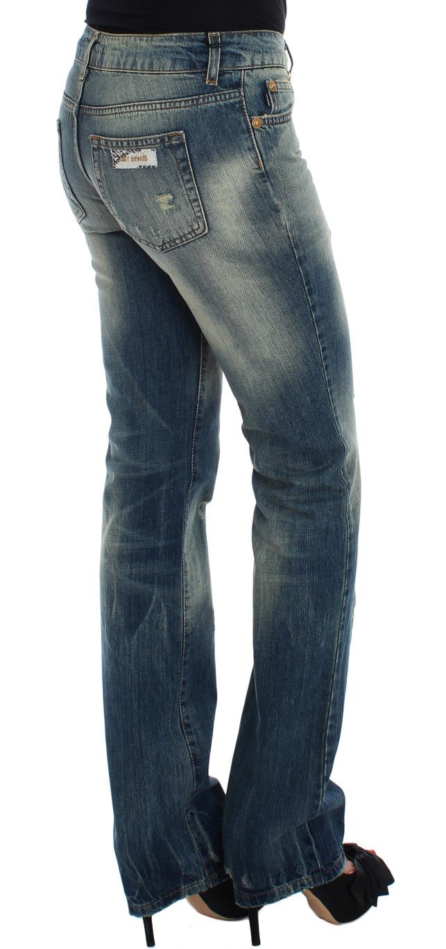 Cavalli Blaue Baumwolljeans mit niedriger Taille